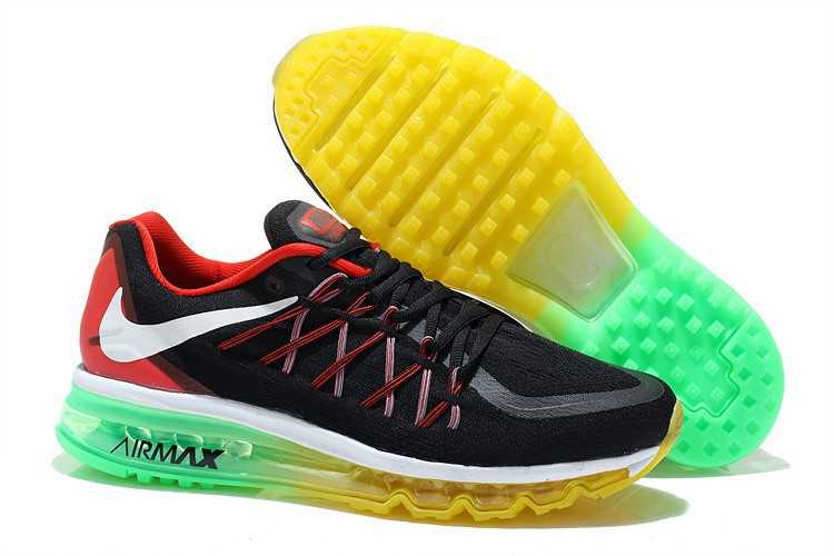 Nike Air Max 2015 beau pas cher basket noir rouge vert le meilleur